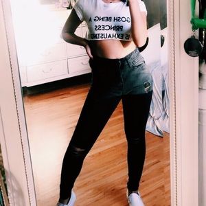 “Gosh being a princess is exhausting” crop graphic tee